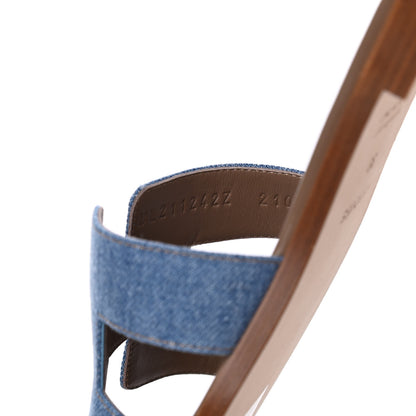 Hermes Denim Canvas Oran Sandals 39 Bleu Clair 8 of 13