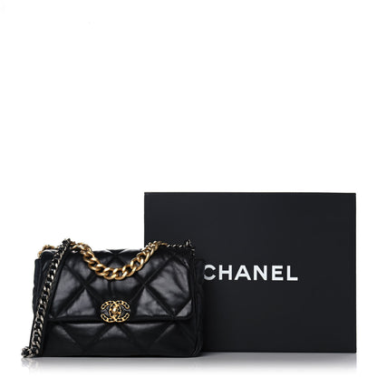 Chanel Goatskin Quilted Large Chanel 19 Flap Black 16 of 16