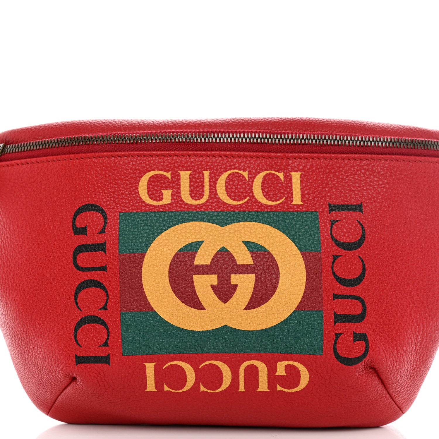 Gucci Grained Calfskin Small Logo Belt Bag Hibiscus Red 8 of 16
