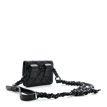Chanel Caviar Quilted Incognito Belt Flap Card Holder Black 3 of 11