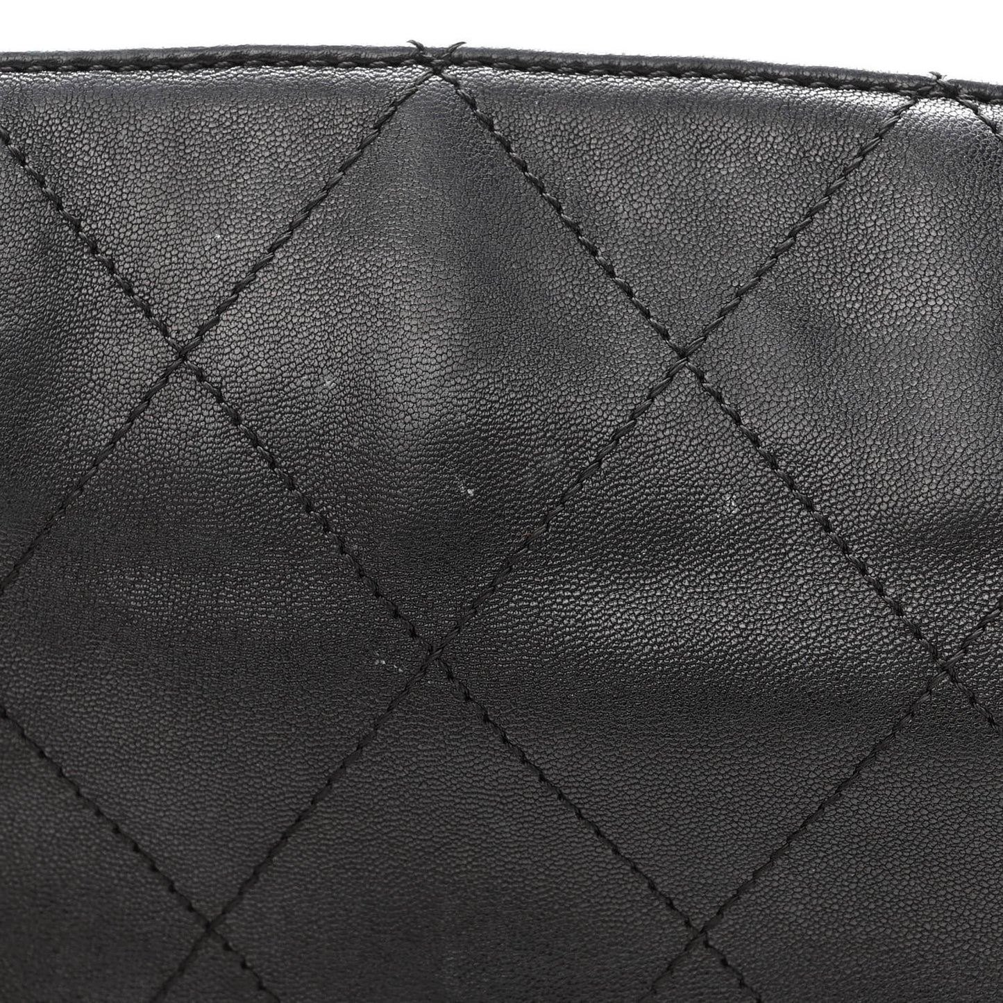 Lambskin Stitched Medium Ultimate Soft Tote Black