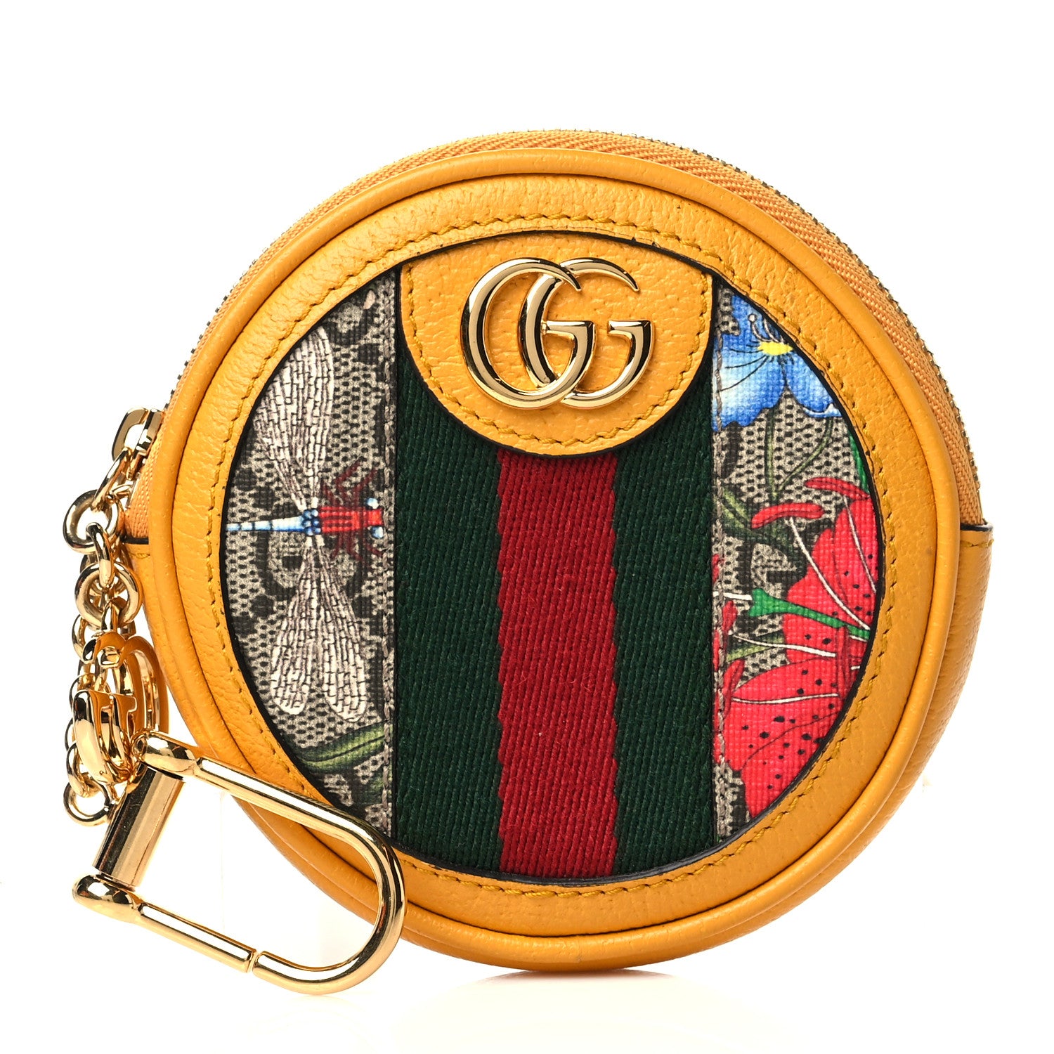 Gucci GG Supreme Monogram Flora Web Ophidia Coin Purse Beige Multicolor Crop 1 of 9