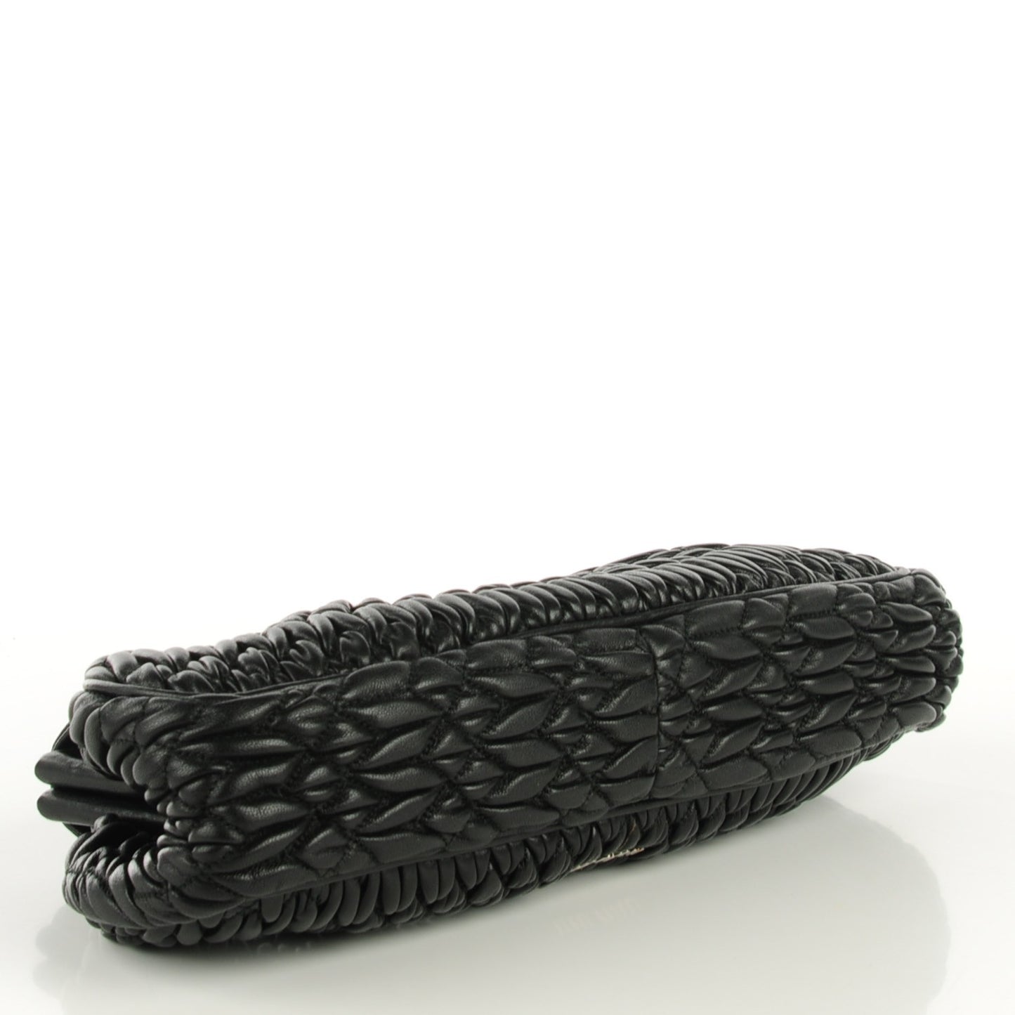 Nappa Matelasse Crystal Flap Clutch Black