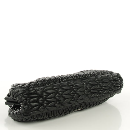 Miu Miu Nappa Matelasse Crystal Flap Clutch Black 4 of 8