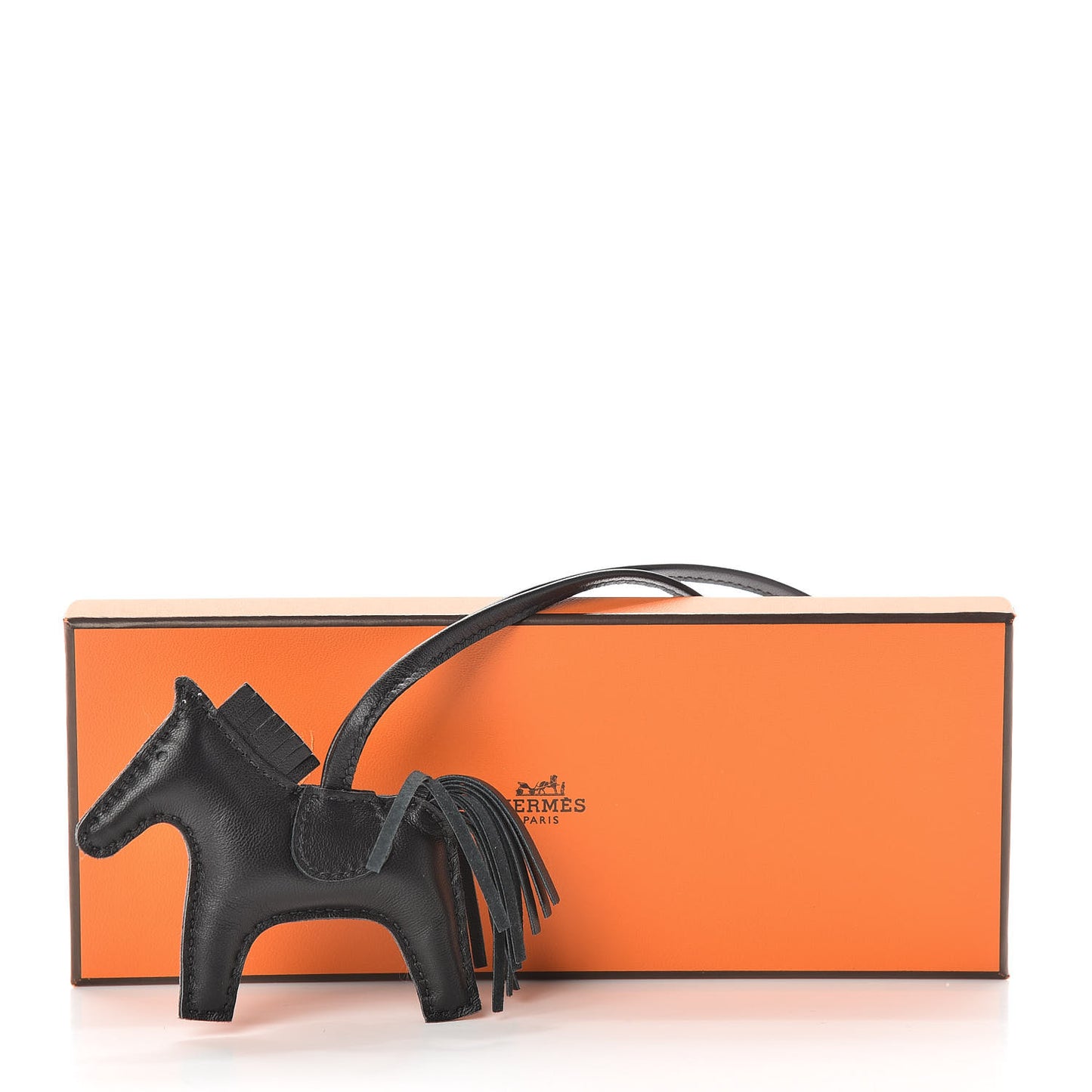Milo Lambskin Grigri Rodeo Horse Bag Charm PM So Black