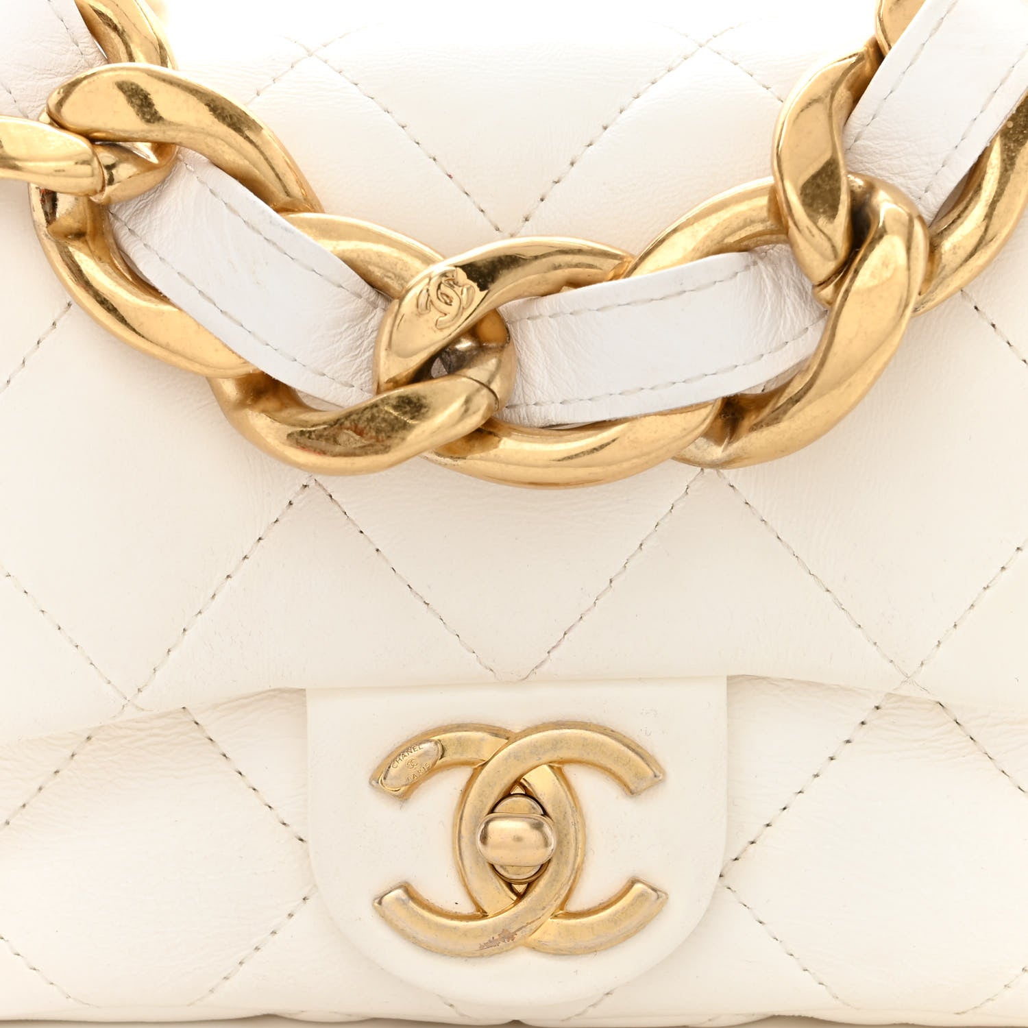 Chanel Lambskin Quilted Mini Funky Town Flap White 8 of 10