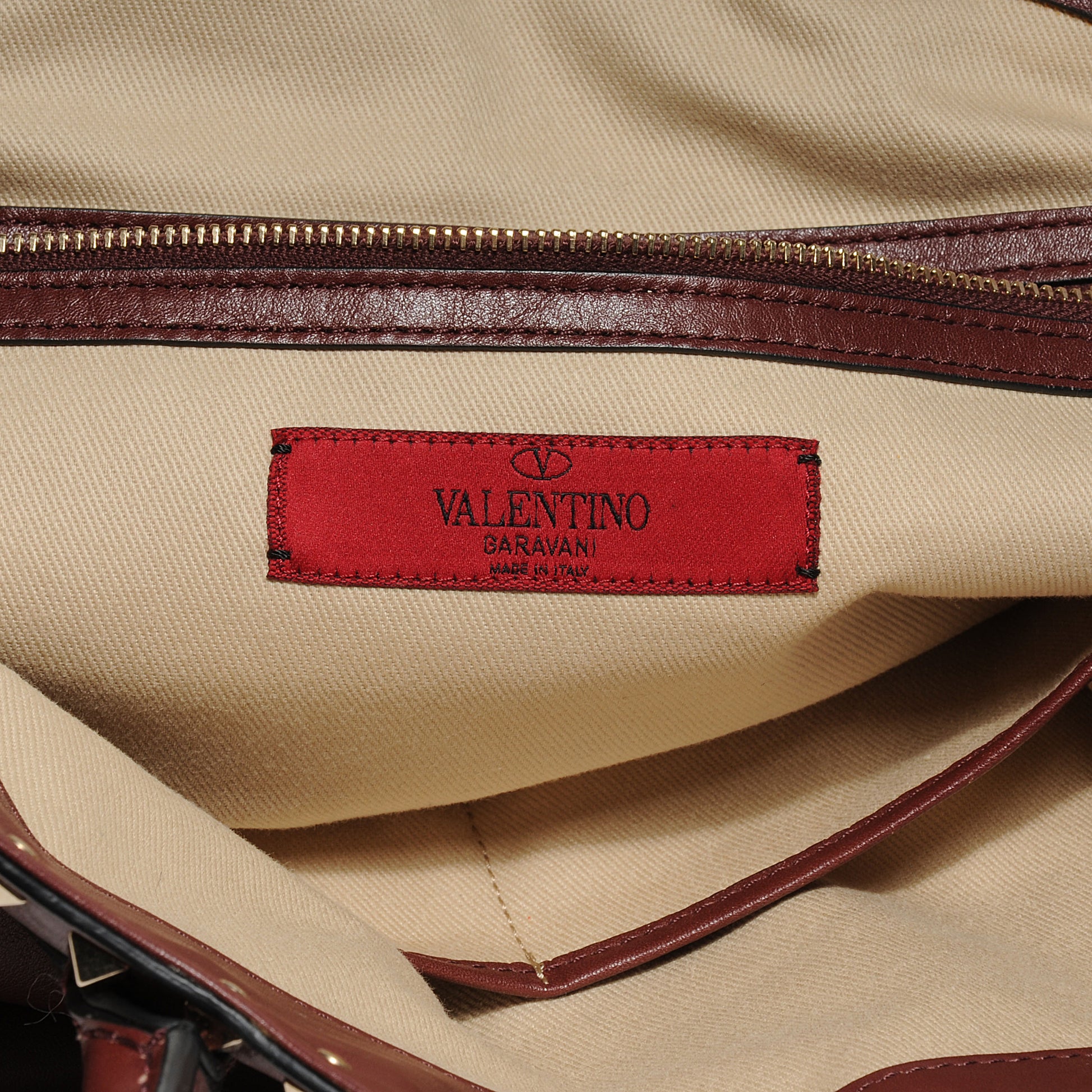 Valentino Garavani Leather Rockstud Dome Satchel Prun 5 of 7