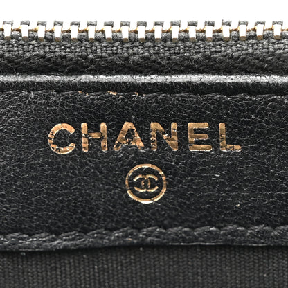 Chanel Metallic Sheepskin Chevron Quilted Small Vintage Mademoiselle Clutch With Chain Black 8 of 16