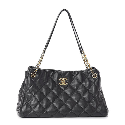 Chanel Calfskin Quilted Large Retro Chain Tote Black 1 of 10