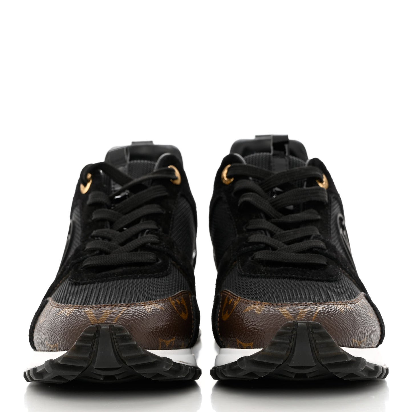 Suede Monogram Run Away Sneakers 39 Black