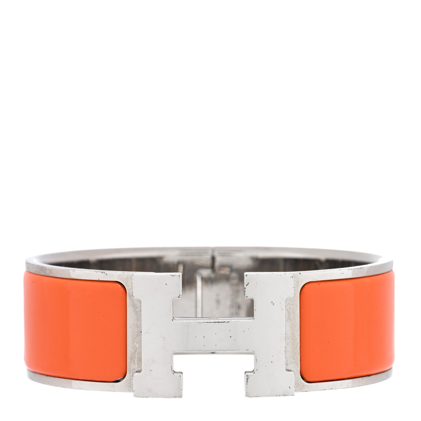 Enamel Wide Clic Clac H Bracelet GM Orange