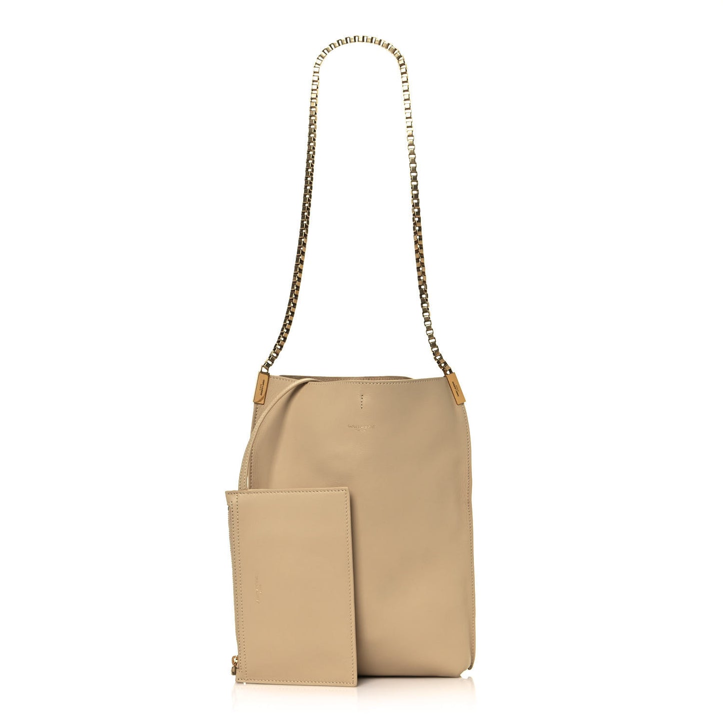 SAINT LAUREN Smooth Calfskin Small Suzanne Hobo Ivory Natural