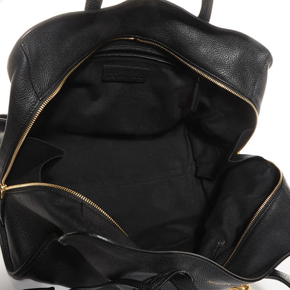 Alexander McQueen Pebbled Calfskin Medium Skull Padlock Zip Around Tote Black 5 of 8