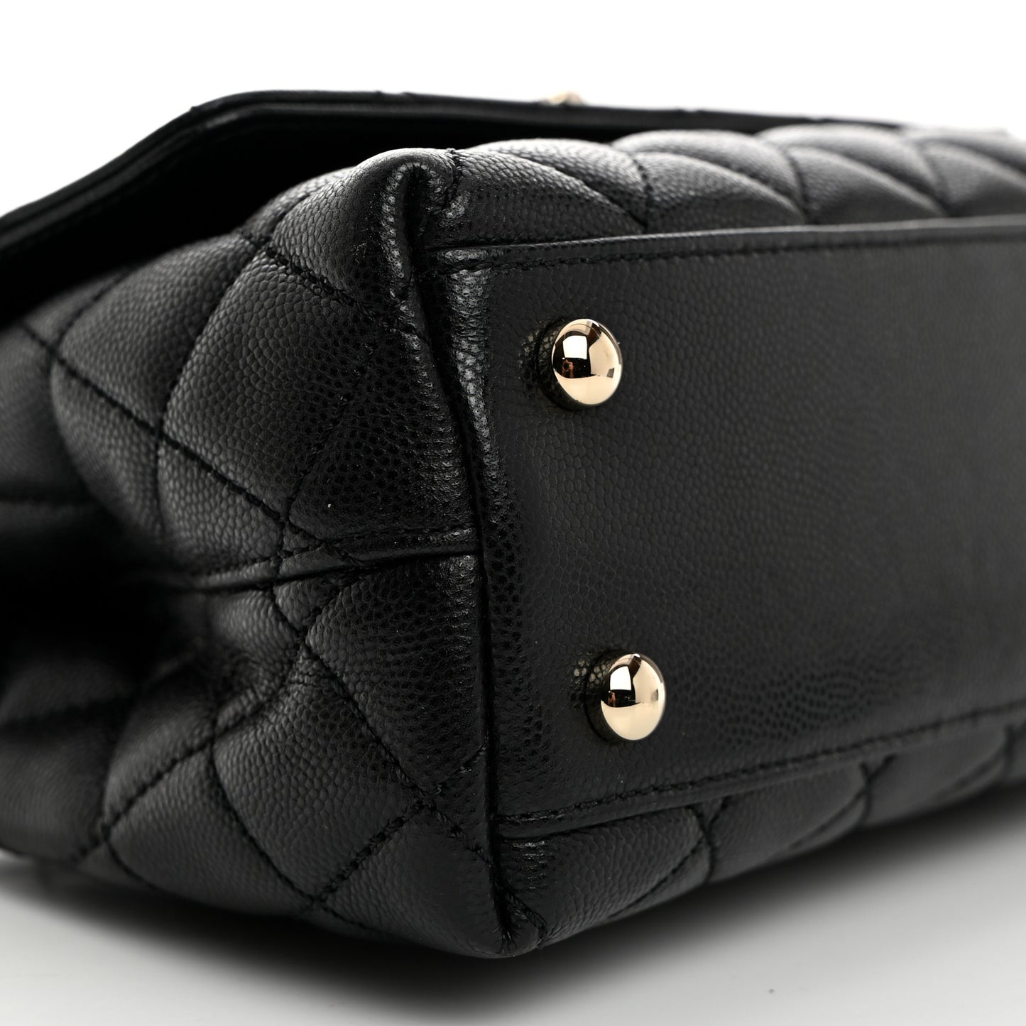 Caviar Quilted Mini Coco Handle Flap Black