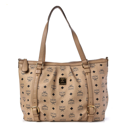 MCM Visetos Medium Essentials Shopper Tote Beige 1 of 11