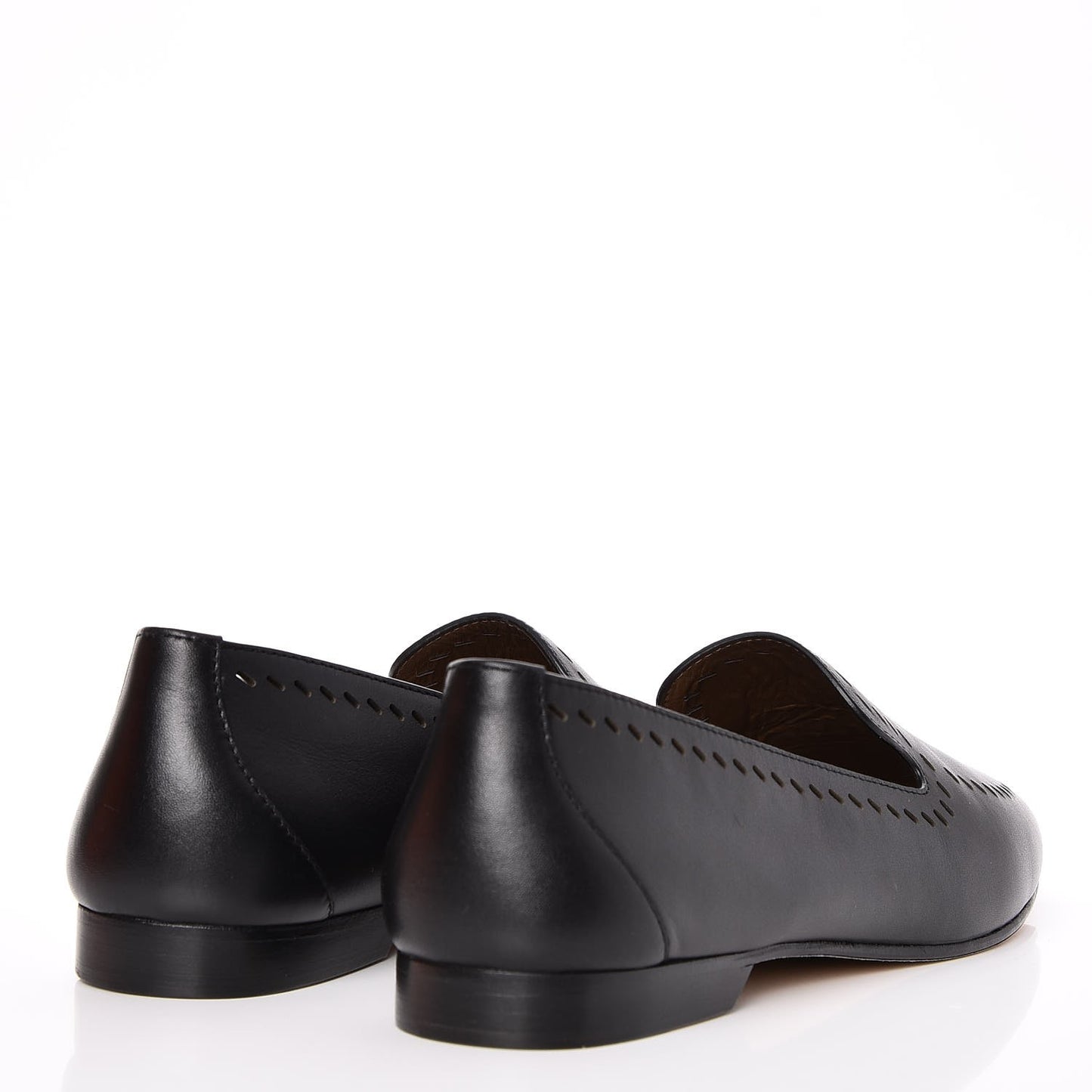 Calfskin Ovale Moccasin Loafers 36.5 Black