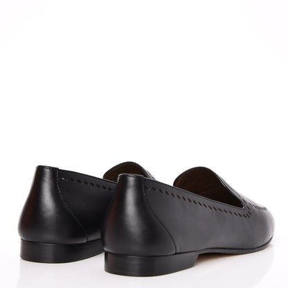 Hermes Calfskin Ovale Moccasin Loafers 36.5 Black 4 of 8