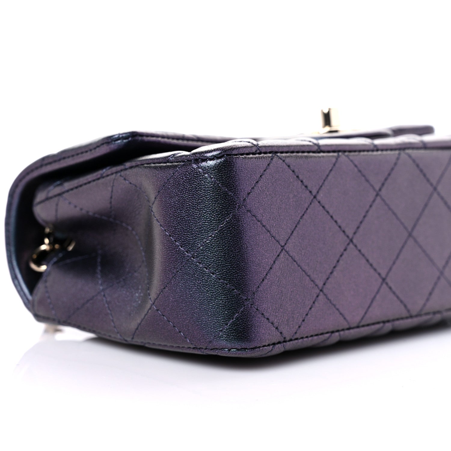 Chanel Iridescent Lambskin Quilted Mini Rectangular Flap Black 8 of 10