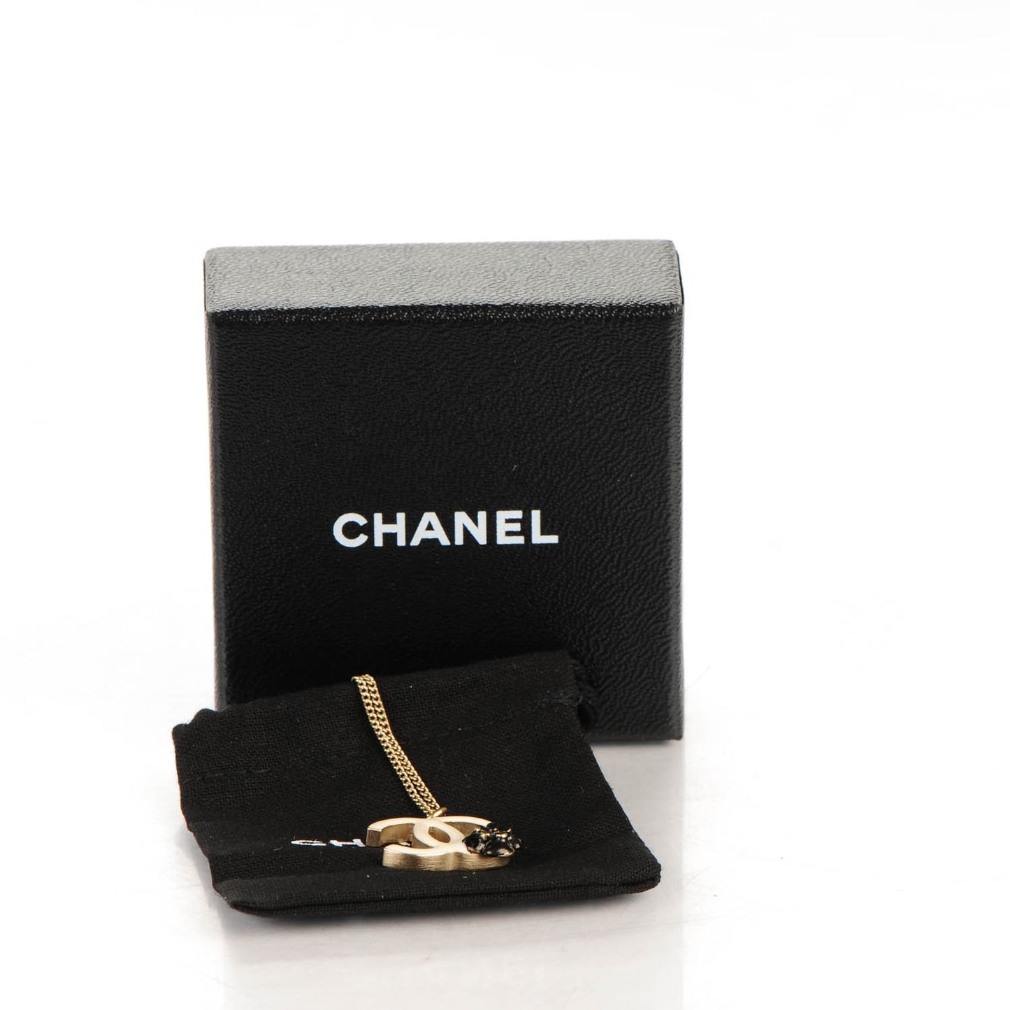 Enamel CC Camellia Necklace White