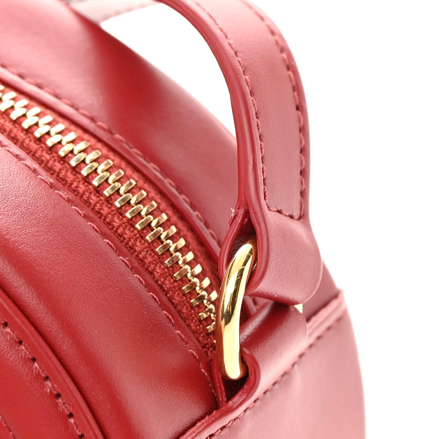 Celine Smooth Calfskin Cuir Triomphe Oval Purse Crossbody Red 13 of 14