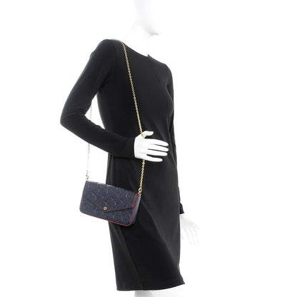 Louis Vuitton Empreinte Pochette Felicie Chain Wallet Marine Rouge 2 of 10