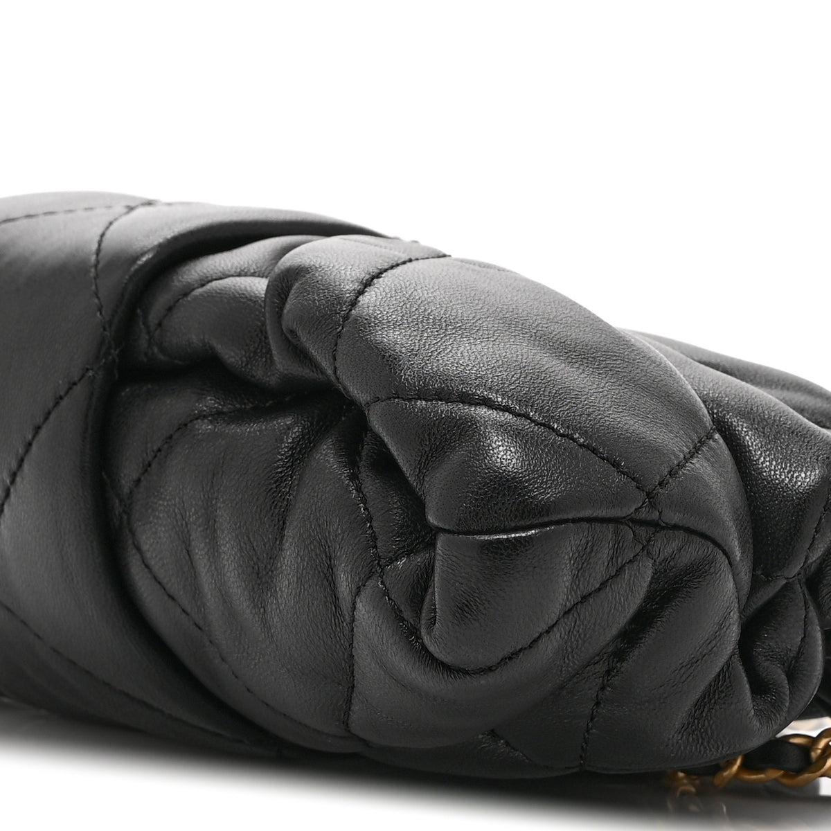Lambskin Quilted Mini Bow Bag Black