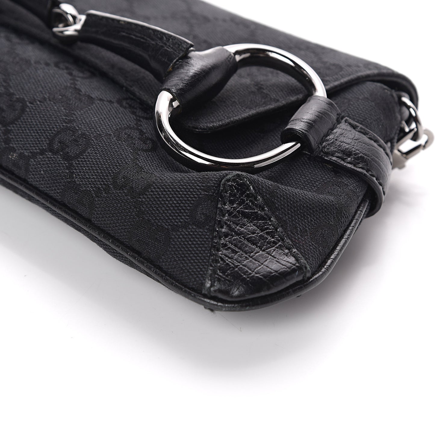 Monogram Horsebit Chain Clutch Black