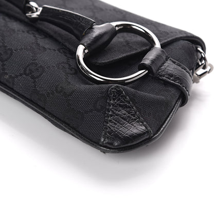 Gucci Monogram Horsebit Chain Clutch Black 8 of 8