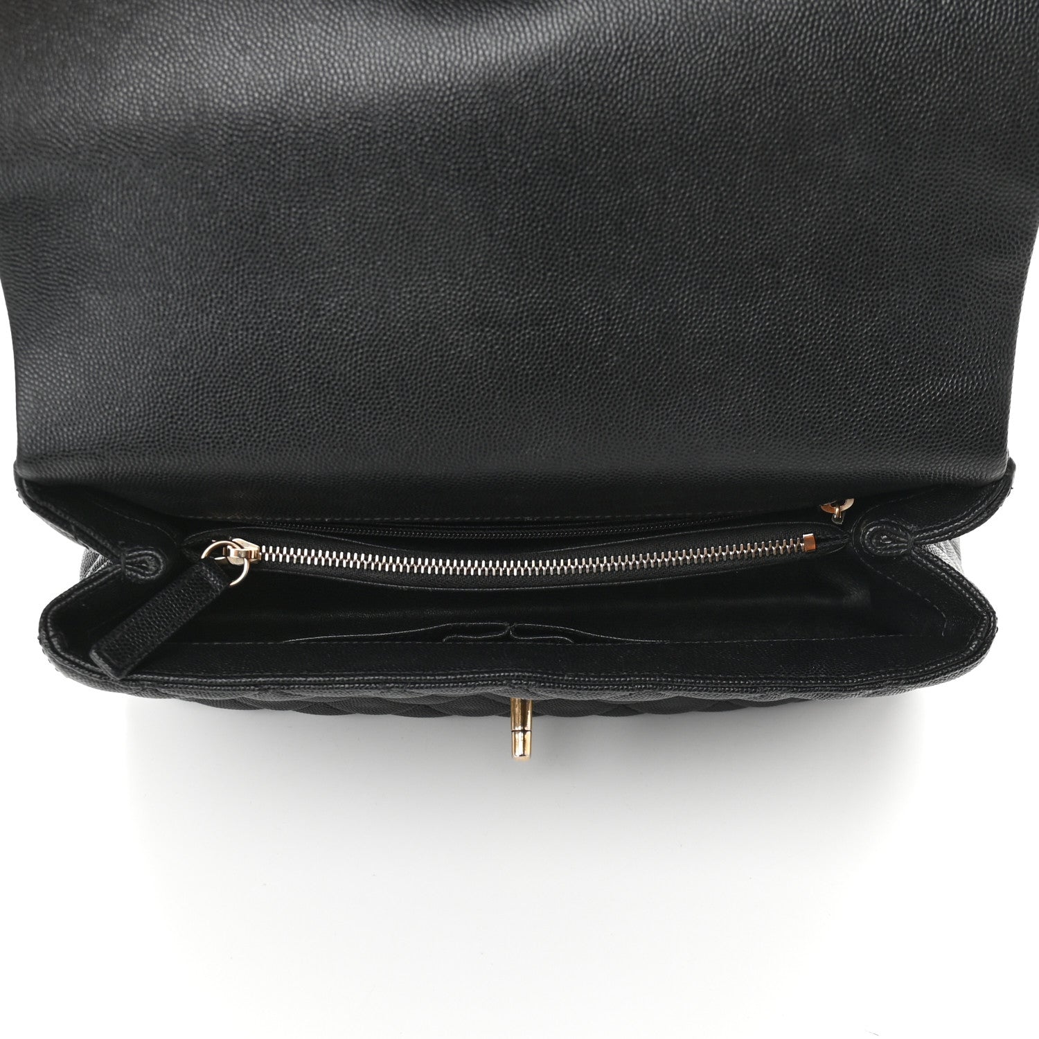 Chanel Caviar Elaphe Quilted Small Coco Handle Flap Black 5 of 9