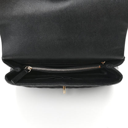 Chanel Caviar Elaphe Quilted Small Coco Handle Flap Black 5 of 9