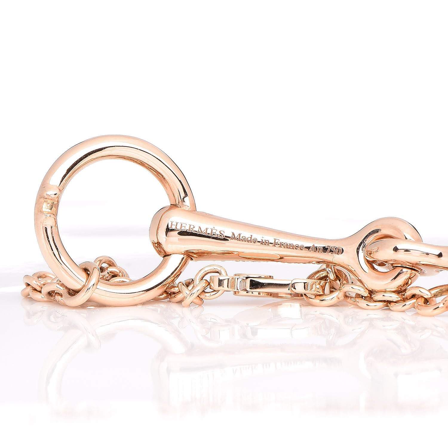 Hermes 18K Rose Gold Diamond Filet d'Or TPM Bracelet SH 4 of 5