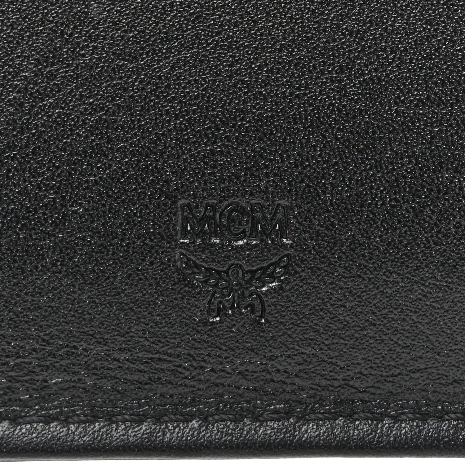 MCM Calfskin Quilted Compact Wallet Black 6 of 8