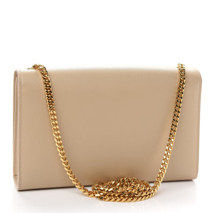 Saint Laurent Grain De Poudre Medium Monogram Kate Satchel Dark Beige 3 of 11