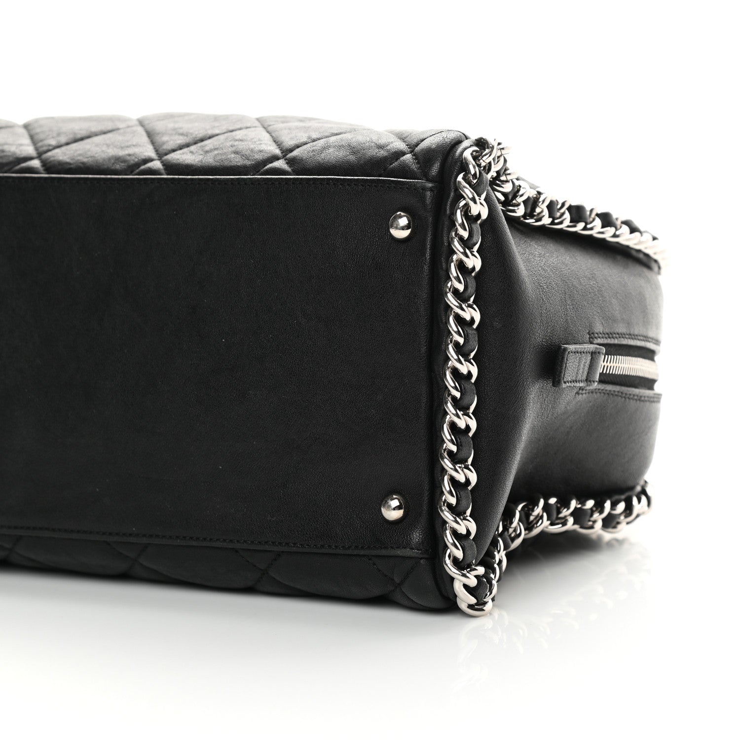 Chanel Calfskin Chain Around Bowler Black 10 of 20