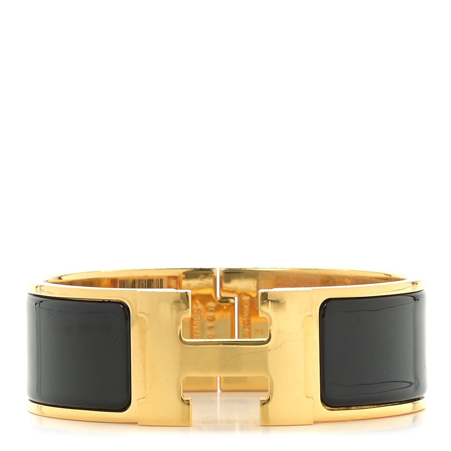 Hermes Enamel Wide Clic Clac H Bracelet PM Black 1 of 8