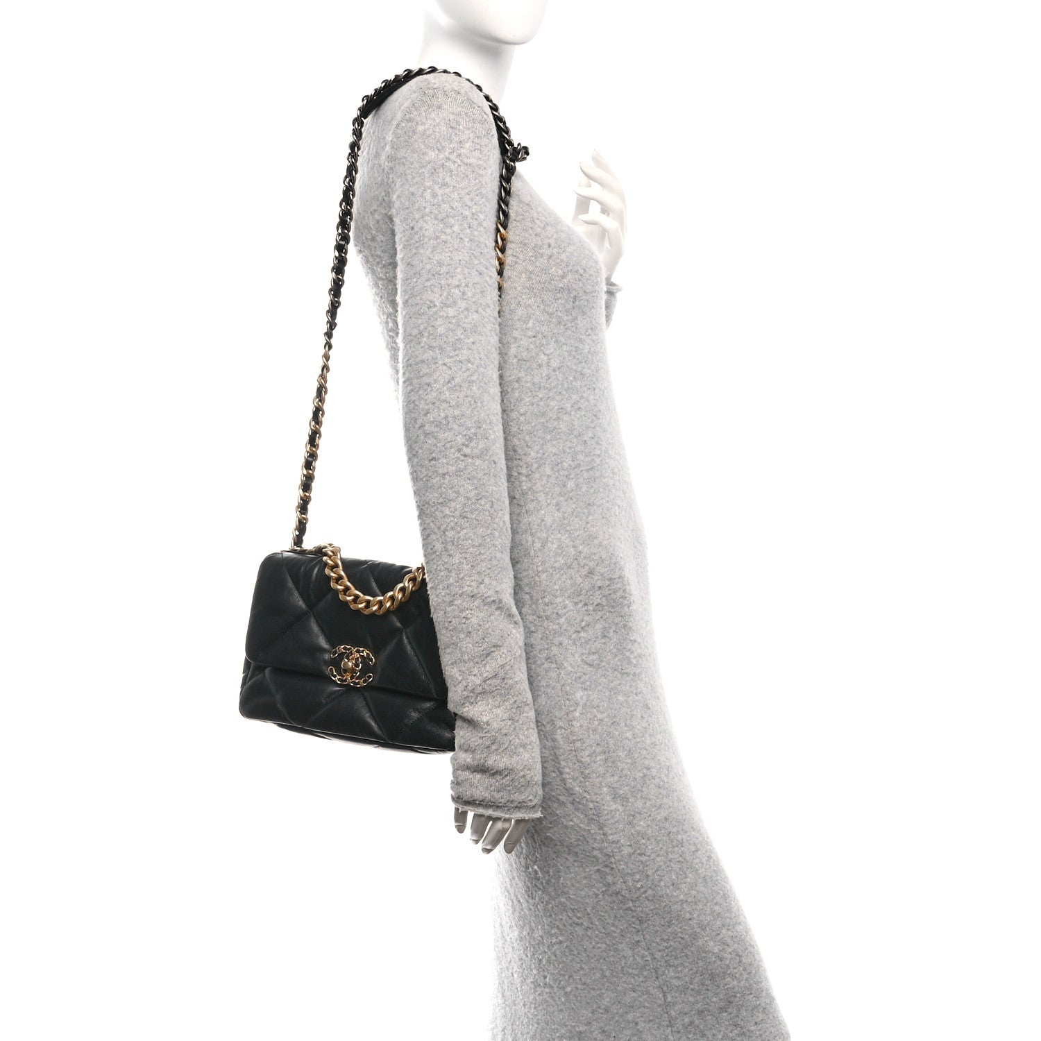 Chanel Lambskin Quilted Medium Chanel 19 Flap Black 2 of 11