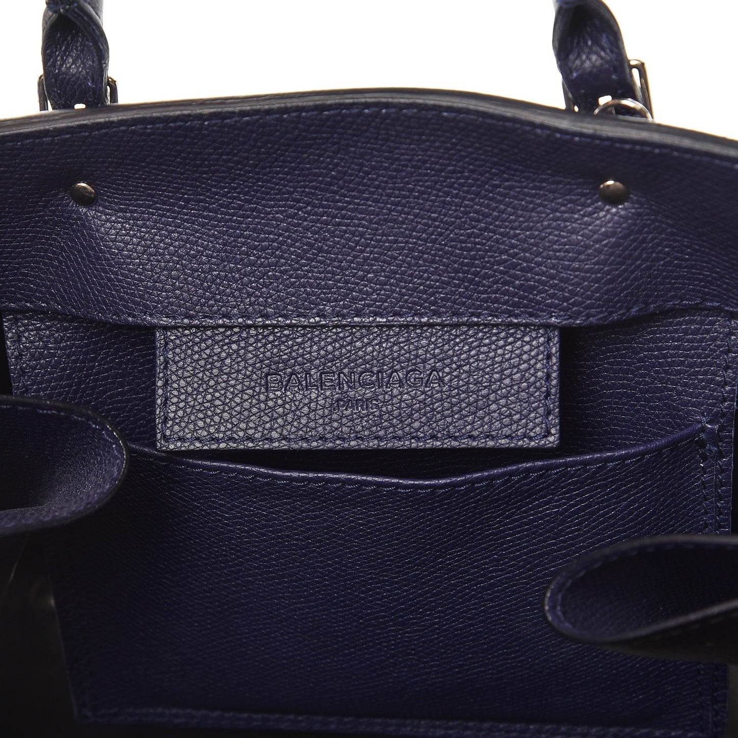 Grained Calfskin Papier A6 Zip Around Tote Bleu Indigo