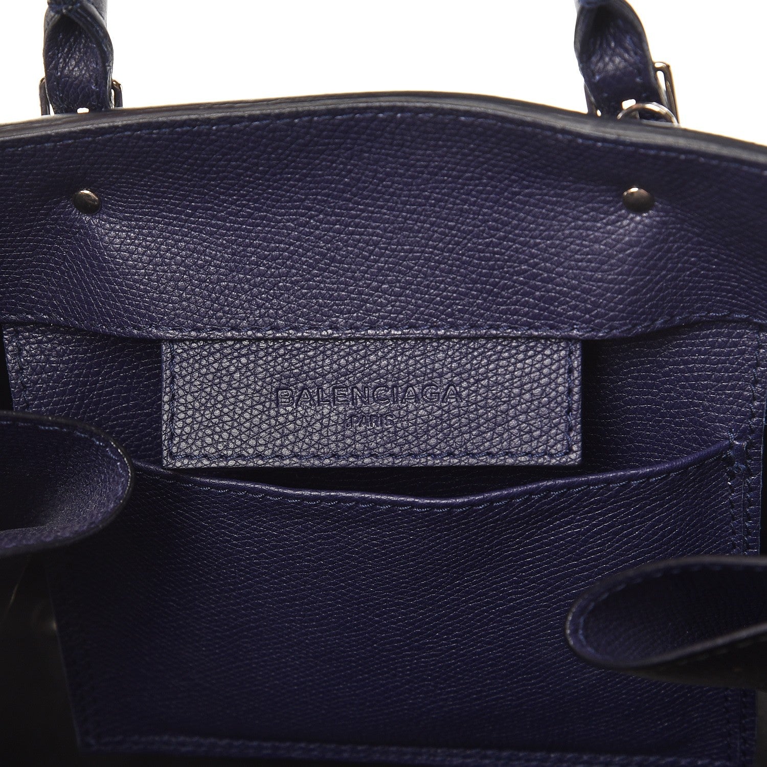 Balenciaga Grained Calfskin Papier A6 Zip Around Tote Bleu Indigo 8 of 10