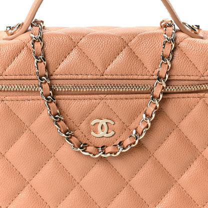 Chanel Caviar Quilted Top Handle Slim Vanity With Chain Brown 8 of 10