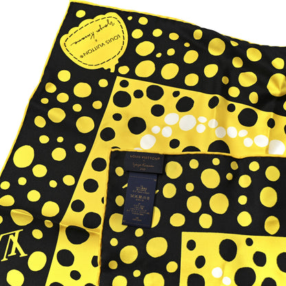 Louis Vuitton LV x YK Silk Monogram Dots Scarf 45 Yellow Black 3 of 3