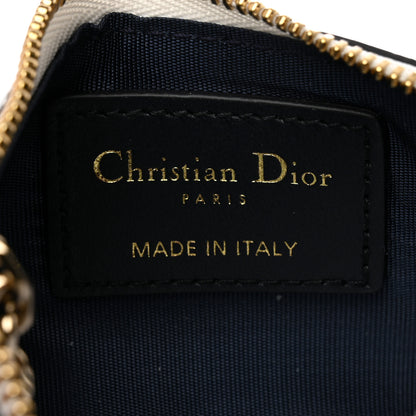 Christian Dior Calfskin Vibe Zip Key Wallet Blue White 5 of 7