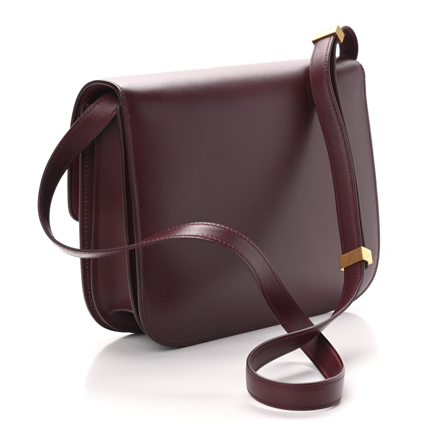 Celine Box Calfskin Medium Classic Box Flap Bag Burgundy 3 of 9