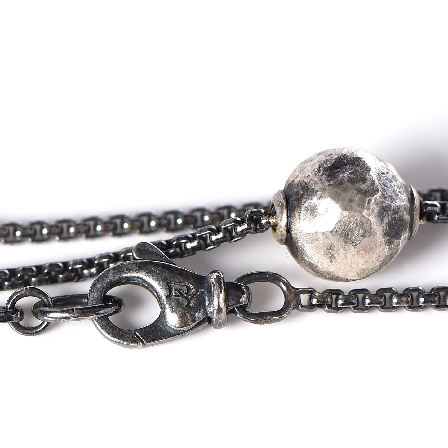 Sterling Silver Black Onyx Hematite Elements Station Necklace