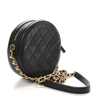 Chanel Caviar Quilted Small Round Bag With Chain Black 3 of 11