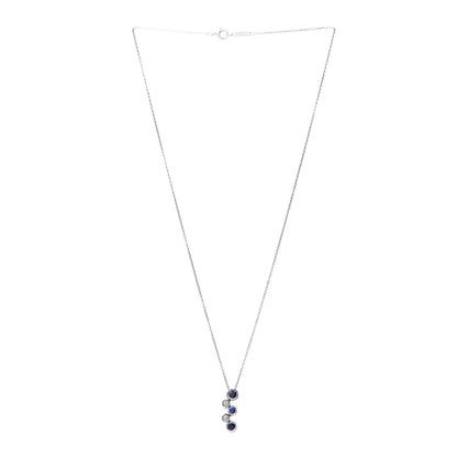 Tiffany Platinum Diamond Blue Sapphire Bubble Pendant Necklace 3 of 8