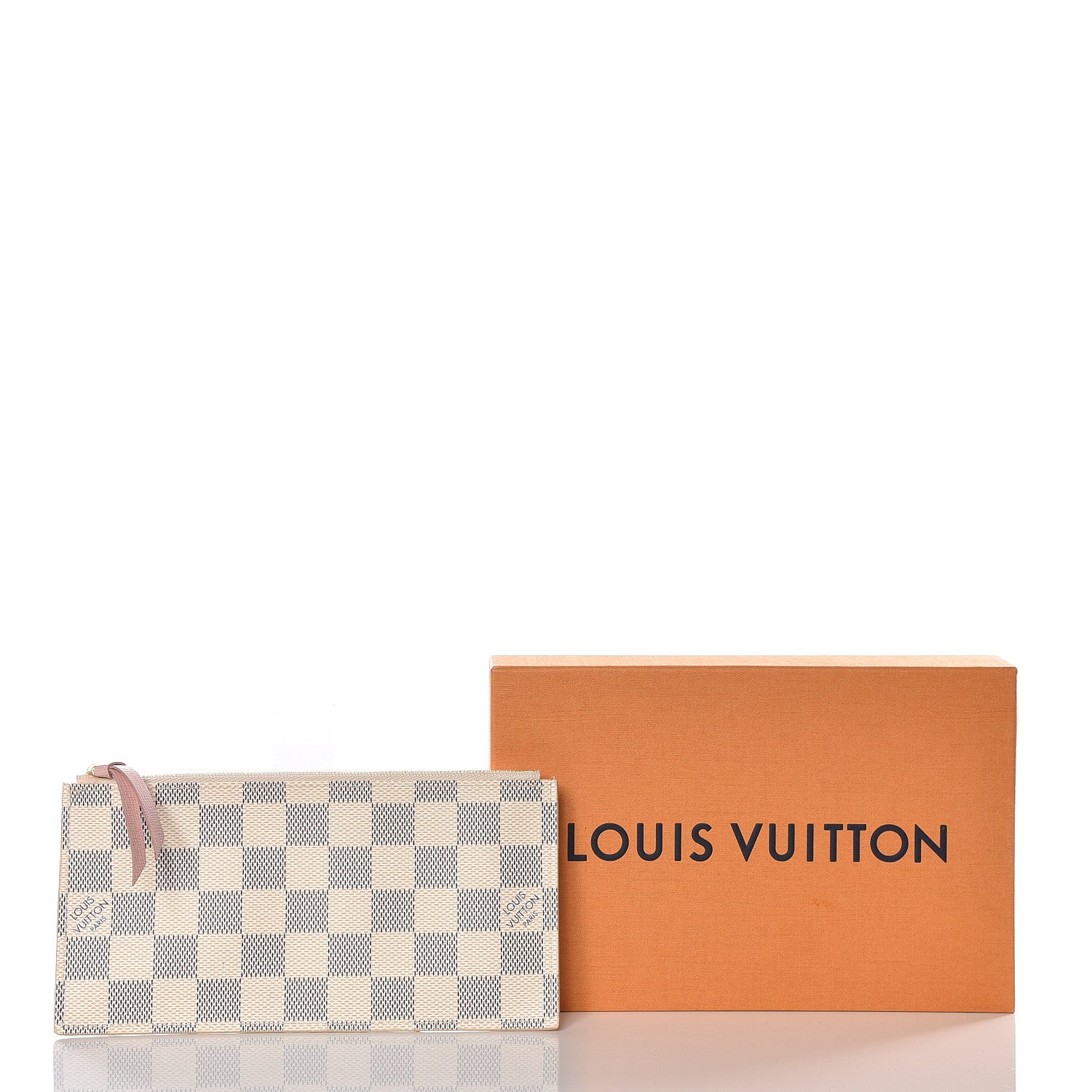 Louis Vuitton Damier Azur Felicie Chain Wallet Zippered Insert Rose Ballerine 9 of 9