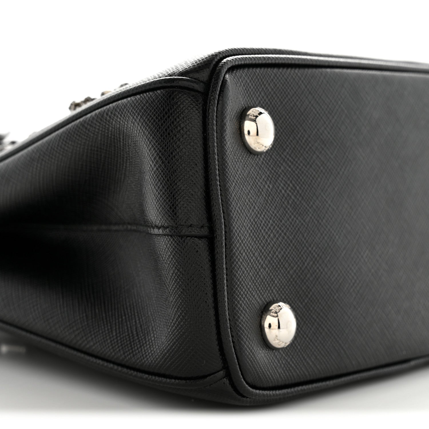 Prada Saffiano Lux Crystal Mini Galleria Double Zip Tote Black 9 of 13