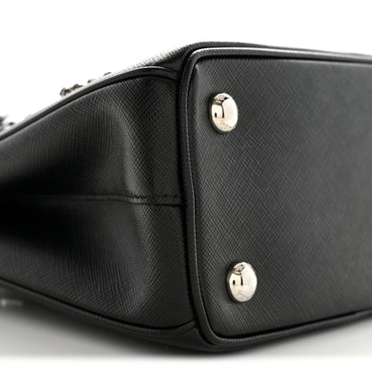 Prada Saffiano Lux Crystal Mini Galleria Double Zip Tote Black 9 of 13