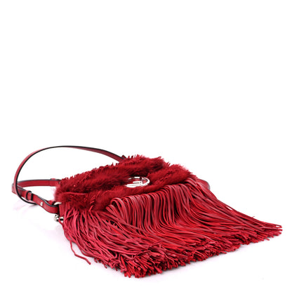 Fendi Mink Fringe Micro Baguette Fragolia 3 of 9