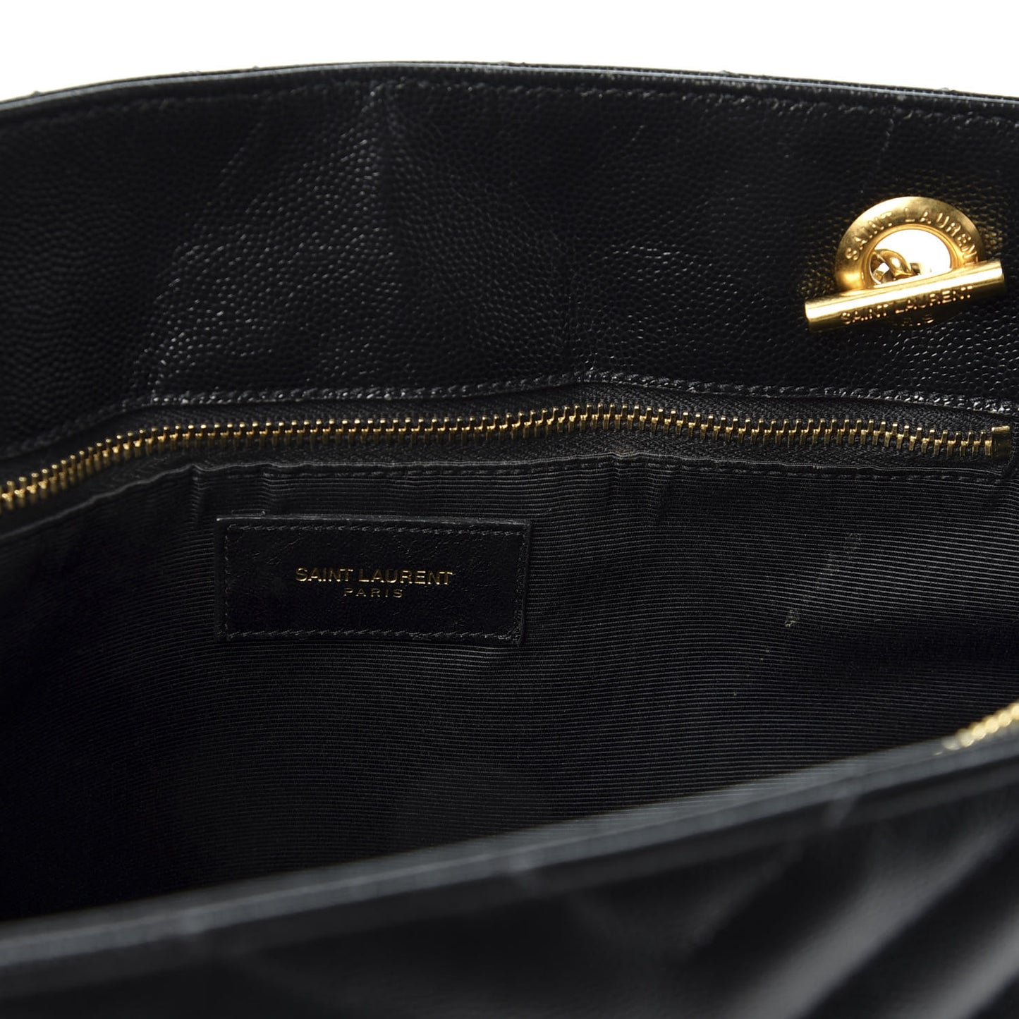 Grain De Poudre Matelasse Chevron Monogram Shopping Bag Black